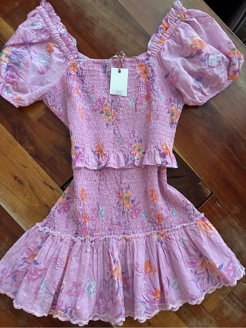 LoveShackFancy Jarrah mini dress size medium in royal pink berry NWT